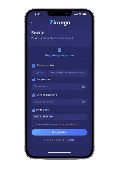 tiranga game register